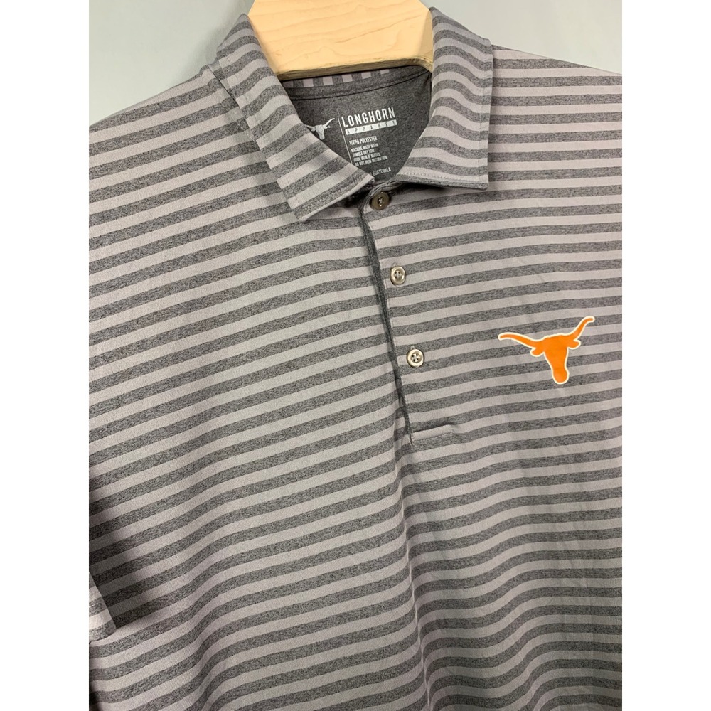 Texas Longhorns Polo Shirt Mens 3XL Gray Striped Short Sleeve Longhorn Apparel
